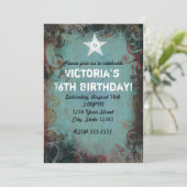 カントリーウェスタン女性のカーボーイスウィート16招待状 招待状 (スタンド正面)