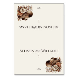 カントリーウェスタン女性のカーボーイハットと花魚 テーブルナンバー