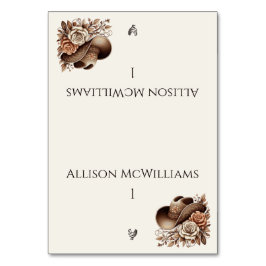 カントリーウェスタン女性のカーボーイハットと花鳥付き テーブルナンバー