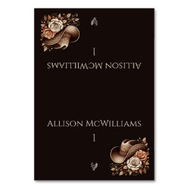 カントリーウェスタン女性のカーボーイハットと花鳥付き テーブルナンバー