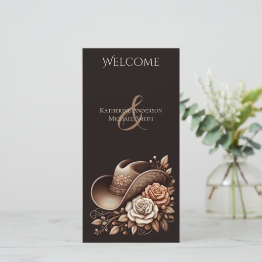 カントリーウェスタン女性のカーボーイハットと花 (スタンド正面)