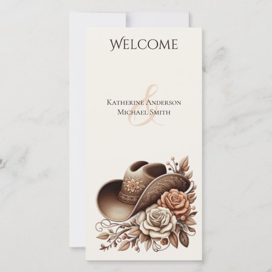 カントリーウェスタン女性のカーボーイハットと花 (正面)