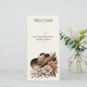 カントリーウェスタン女性のカーボーイハットと花 (スタンド正面)