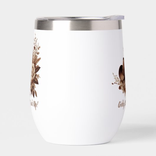 カントリーウェスタン女性のカーボーイハットと花 (左面)