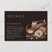 カントリーウェスタン女性のカーボーイハットと花 エンクロージャーカード (裏面)