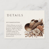 カントリーウェスタン女性のカーボーイハットと花 エンクロージャーカード (裏面)