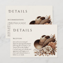 カントリーウェスタン女性のカーボーイハットと花 エンクロージャーカード