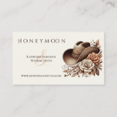 カントリーウェスタン女性のカーボーイハットと花 名刺 (裏面)