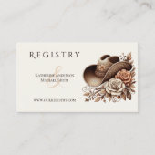 カントリーウェスタン女性のカーボーイハットと花 名刺 (正面)