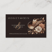 カントリーウェスタン女性のカーボーイハットと花 名刺 (裏面)