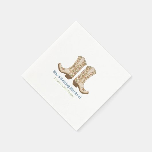 カントリーウェスタン女性のカーボーイブライダルシャワーナプキンス スタンダードカクテルナプキン (角)