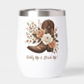 カントリーウェスタン女性のカーボーイブーツと花 (背面)