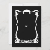 カントリーウェスタン白黒エレガフォーマルントウェディング 招待状 (裏面)