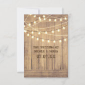 カントリーウェスタン素朴ウッド&ライトRSVPカード 出欠カード (裏面)