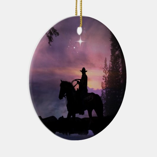 カントリーウェスタン素朴カウボーイクリスマスオーナメント セラミックオーナメント (右)