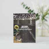 カントリーウェスタン素朴バーンウェディングRSVPカード インビテーションポストカード (スタンド正面)