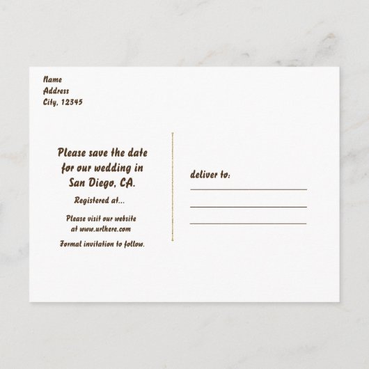 カントリーウェスタン素朴バーンデイトカードを保存 案内ポストカード (裏面)