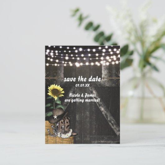 カントリーウェスタン素朴バーンデイトカードを保存 案内ポストカード (スタンド正面)