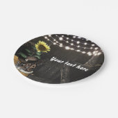 カントリーウェスタン素朴バーンドアウェディングパーティー ペーパープレート (アングル)