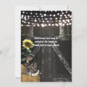 カントリーウェスタン素朴バーン結婚式招待状 招待状 (裏面)