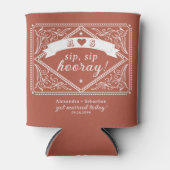 カントリーウェスタン素朴フローラテラコッタ結婚ズ 缶クーラー (正面)