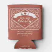 カントリーウェスタン素朴フローラテラコッタ結婚ズ 缶クーラー (裏面)