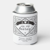 カントリーウェスタン素朴フローラ結婚白黒 缶クーラー (缶裏面)