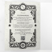 カントリーウェスタン素朴白黒トリ結婚フォル 三つ折り招待状 (内部最初)