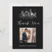 カントリーウェスタン結婚バーンズ サンキューカード (正面)