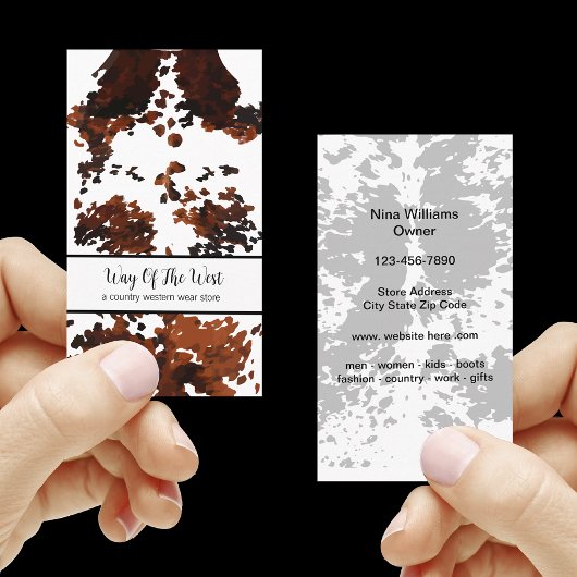 カントリーウェスタン衣服ファッション名刺 名刺