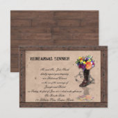 カントリーウェスタン・バーブドワイヤー・ウェディング・リハーサル 招待状 (正面/裏面)