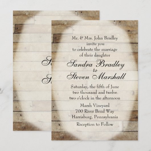 カントリーウェディングの招待状 招待状 (正面/裏面)