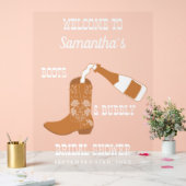 カントリーウェディングシャワーのブーツ バブルリー ラスティック ウエスタン カントリー アクリルサイン (ウェディング)