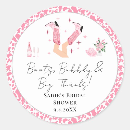 カントリーウェディングシャワー　コウボウツ & バブル ラウンドシール (正面)