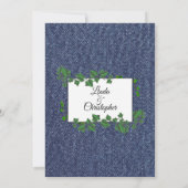 カントリーウェディングデニムつる植物招待状5" x 7" 招待状 (裏面)