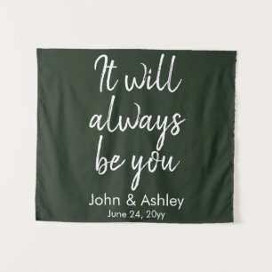 カントリーウェディングバックドロップ披露宴ハンターグリーン タペストリー