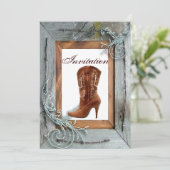 カントリーウェディングブライダルシャワーティーパーティの招待状 招待状 (スタンド正面)