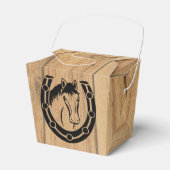 カントリーウェディングホースシューウェスタンウッド フェイバーボックス (正面サイド)