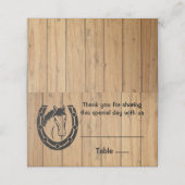 カントリーウェディングホースシューウェスタンブラウンウッド プレイスカード (外部開封)