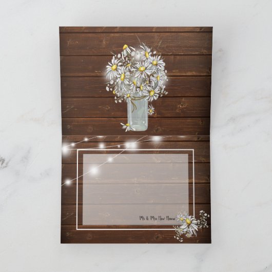 カントリーウェディングメイソンジャールデイジーはだしの花嫁™ サンキューカード (内部)