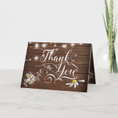 カントリーウェディングメイソンジャールデイジーはだしの花嫁™ サンキューカード (正面)