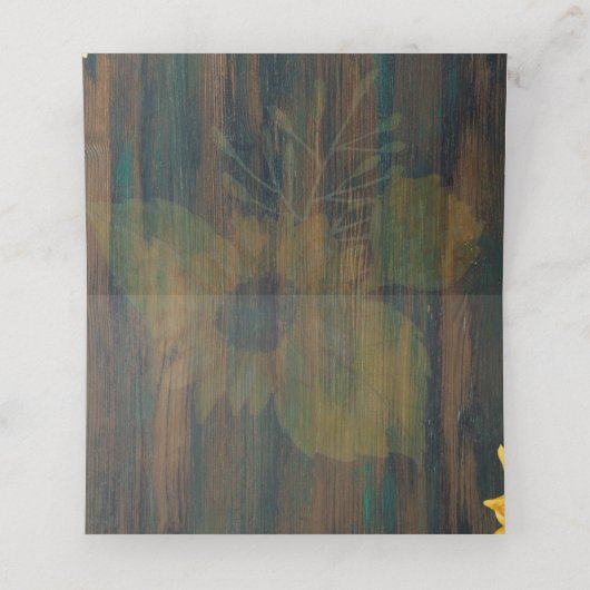 カントリーウェディング素朴ウッドひまわりライト プレイスカード (内部開封)