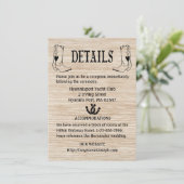 カントリーウェディング詳細ウッドカウボーイブーツウェスタン 招待状 (スタンド正面)