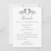 カントリーウェディング詳細ホースブラウン素朴ウェスタン 招待状 (正面)