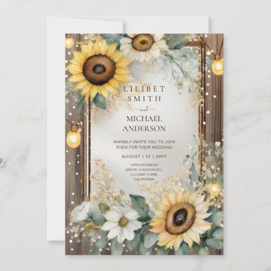 カントリーウェディング バースデー ベイビーシャワー リタイアメント 招待状 (正面)