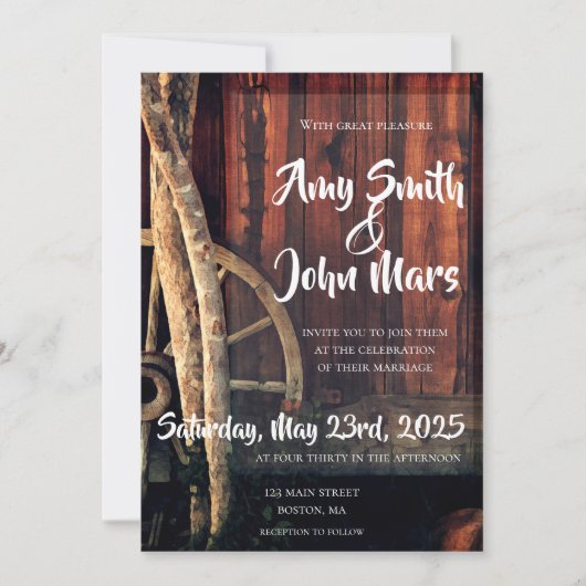 カントリーウェディング 招待状 (正面)