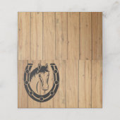 カントリーウェディング 馬 馬蹄 西部風 木製 プレイスカード (外部開封)