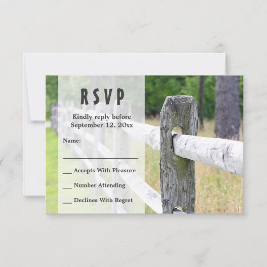 カントリーウェディングRSVP 出欠カード (正面)