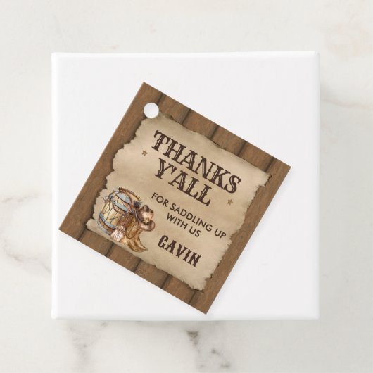 カントリーウエスタンウォッチングカウボーイ誕生日スクエア フェイバータグ (インサイチュ)