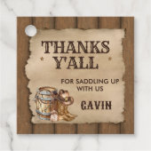 カントリーウエスタンウォッチングカウボーイ誕生日スクエア フェイバータグ (正面)